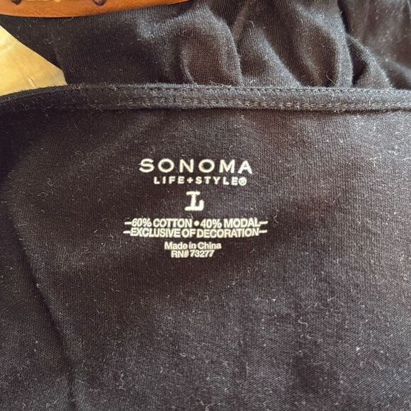 Sonoma black embroidered sundress with belt size large - Picture 4 of 4